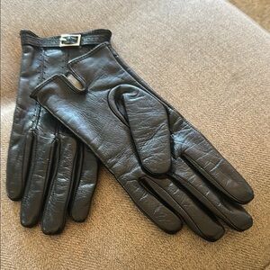 Merona Black Leather Gloves with Buckle